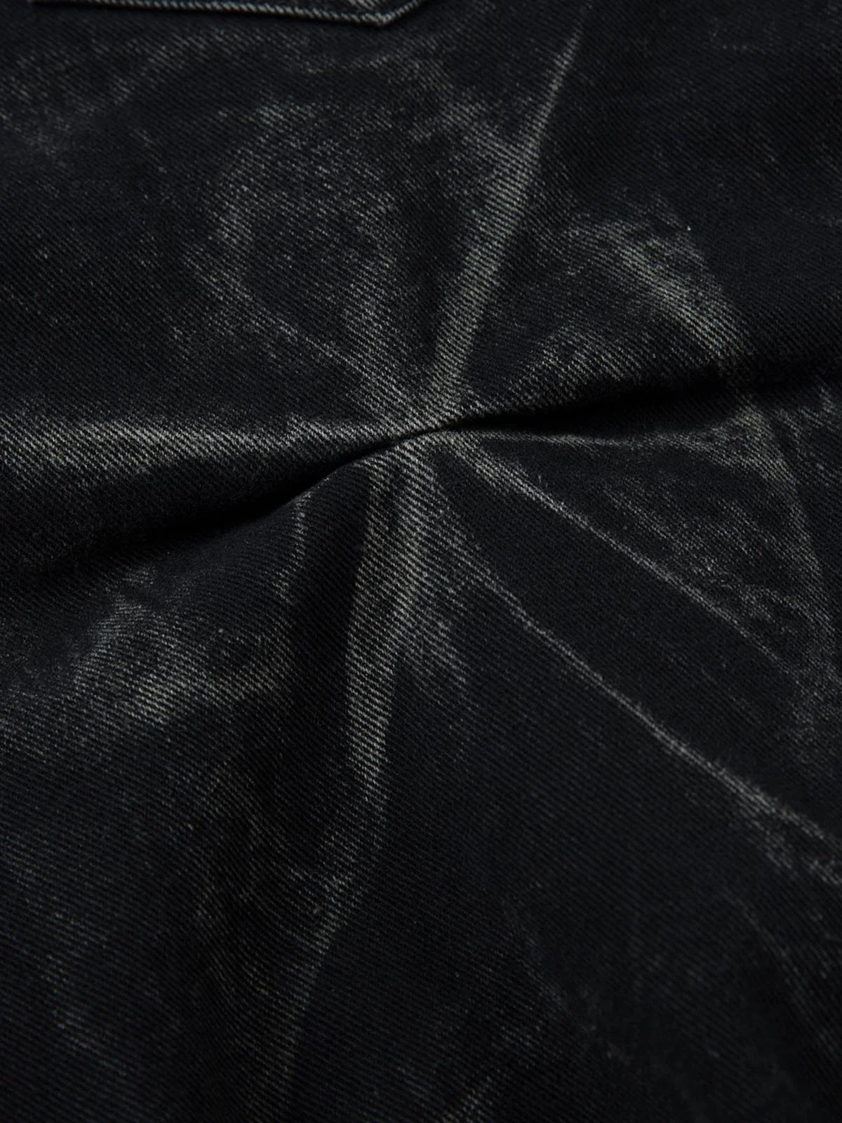 Heavy Washed Distressed Pleated Baggy Jeans - Image 5