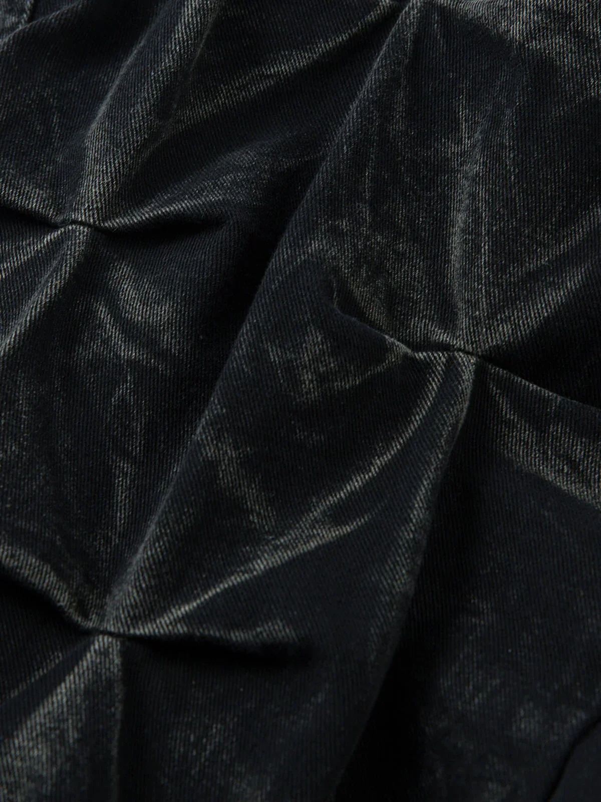 Heavy Washed Distressed Pleated Baggy Jeans - Image 6