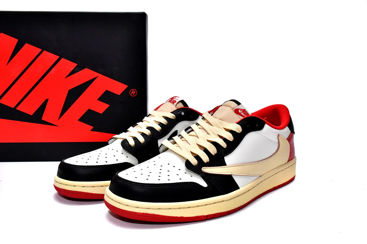 Air Jordan 1 Low OG x Trophy Room 'Sail and Varsity Red - Image 3